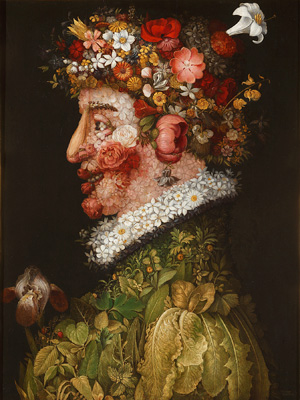 ジュゼッペ・アルチンボルド《春》 1563年 マドリード、王立サン・フェルナンド美術アカデミー美術館蔵