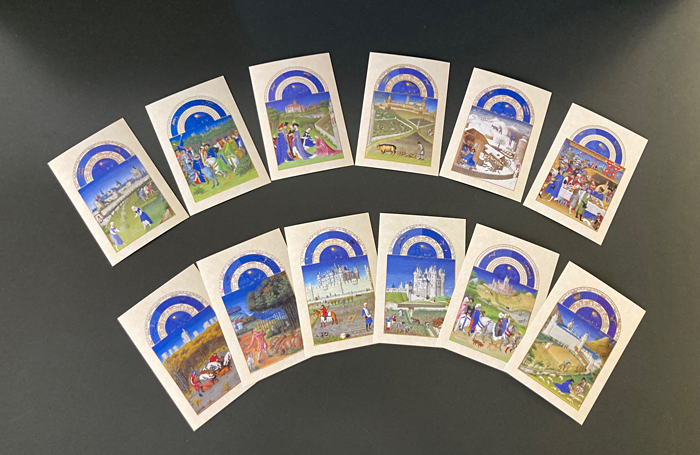 『いとも豪華なる時禱書』暦の特製ポストカード12枚セット