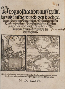 パラケルスス『向こう24年の予言』1536年、扉絵